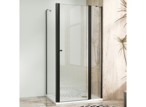 ALFA-V LINE COMBI Black 110x90 Číre Sprchovací kút s pevnou stenou v rovine