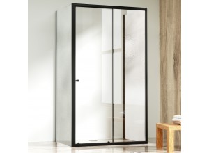 NICOL COMBI II Black 80x100x80 Číre+Grape Sprchovací kút s posuvnými dverami