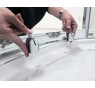POINT AS LOR 100x80 Clear Pravý Asymetrický sprchovací kút s akrylátovou vaničkou